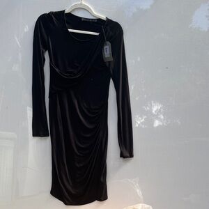 All Saints Elegant Black Long Sleeve Dress